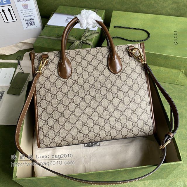 Gucci男女同款包 古驰GG Supreme小号tote托特包购物袋 Gucci手提肩背斜挎包 659983  gdj1627